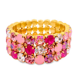Olivia 3 Strand Stretch Bracelet in Candy Crush Pink Mix