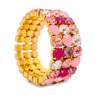 Olivia 3 Strand Stretch Bracelet in Candy Crush Pink Mix