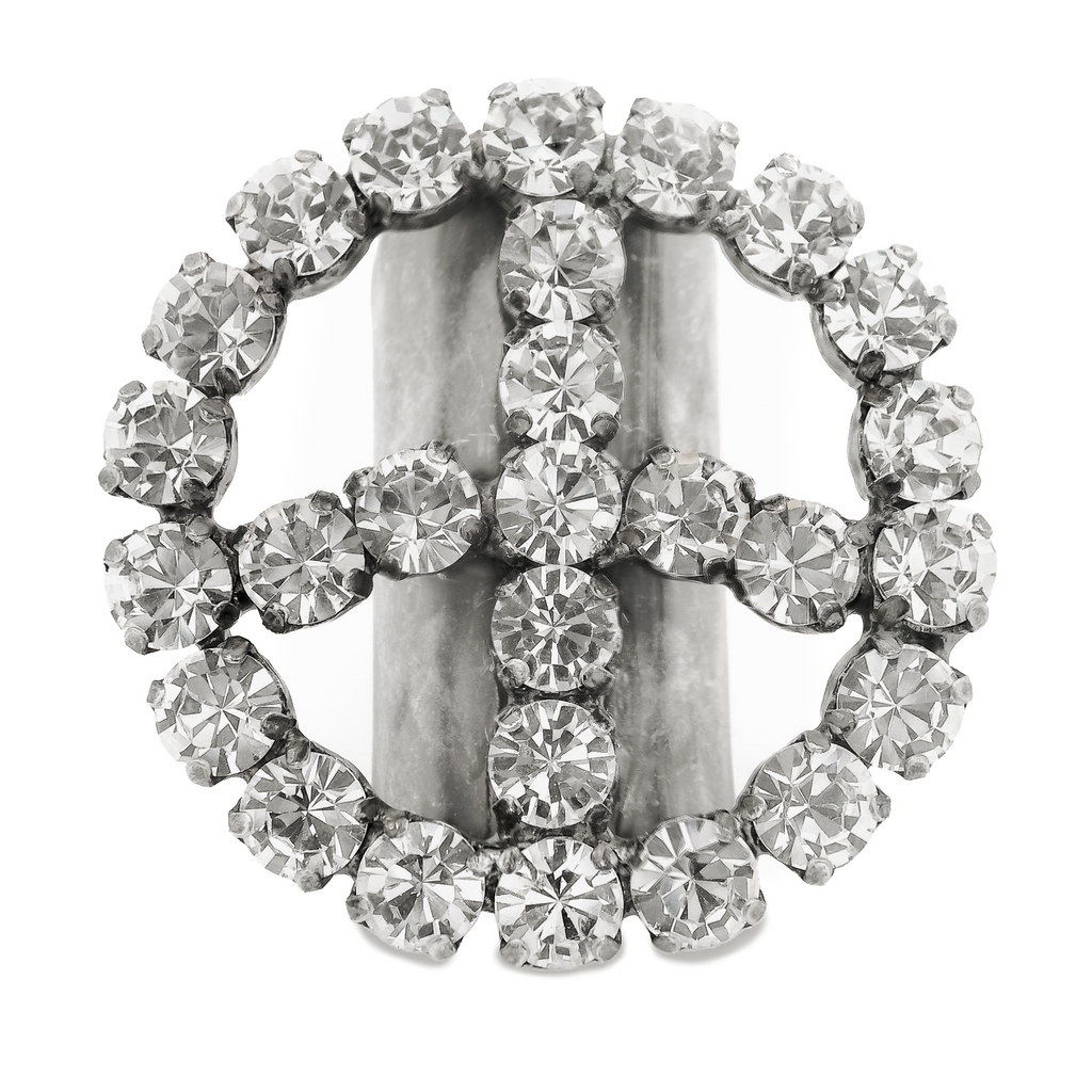 Peace or Bust Ring in Antique Silver / Clear – TOVA