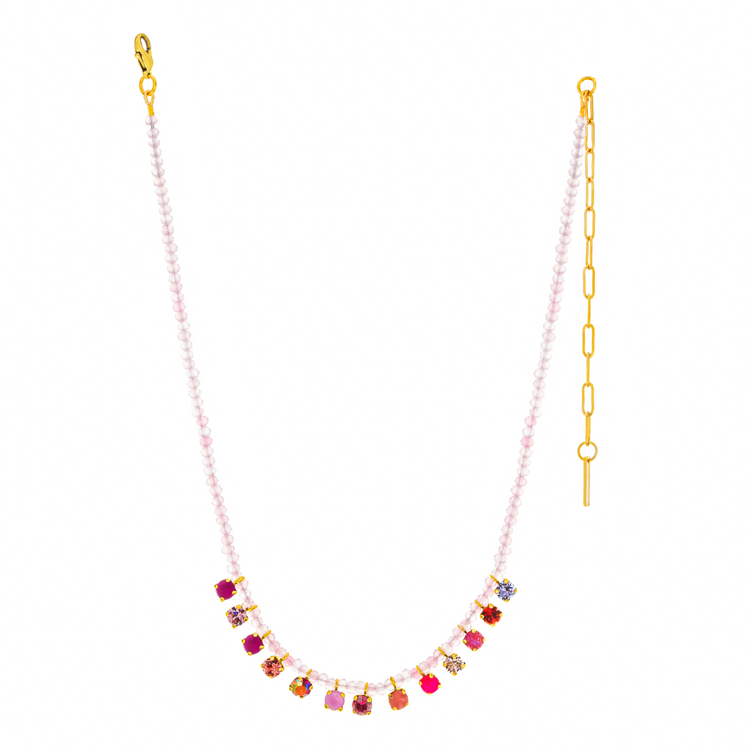 TOVA Iza Pink Necklace in Antique Silver main image 1