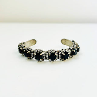 Princess Cuff in Antique Silver / Jet "One of a Kind"
