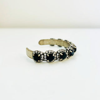 Princess Cuff in Antique Silver / Jet "One of a Kind"