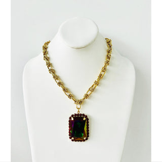 Soleil Necklace in Majestic Green Brandy & Red