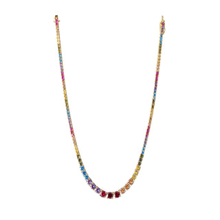 Tennis Necklace in Gold / Multi III