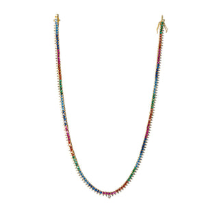 Tennis Necklace in Gold / Multi II