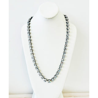 Trentley Long Necklace in Gunmetal / Clear