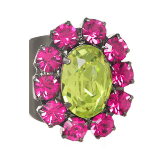 Edith Oval Ring in Chartreuse