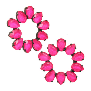 Iman Spring Earrings in Electric Pink