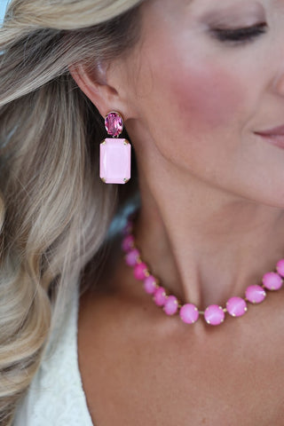 Oakland Necklace in Ultra Fuchsia White Opal