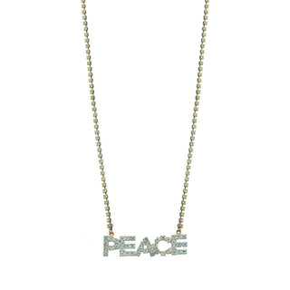 PEACE Marquee Necklace Patina