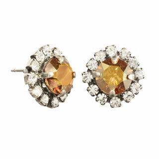 Caroline Stud in Antique Silver and Metallic Gold