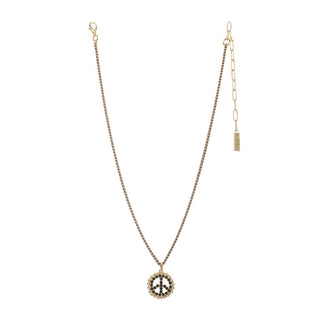 Peace Out Necklace in Jet
