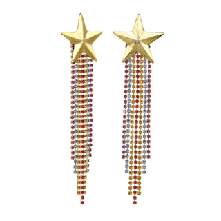 Rainbow Star fringe Earrings