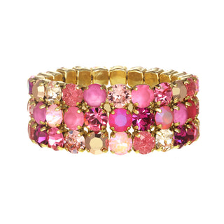 Olivia 3 Strand Pink Stretch Bracelet
