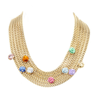 Kimberly Necklace in Antique Gold/Pastel