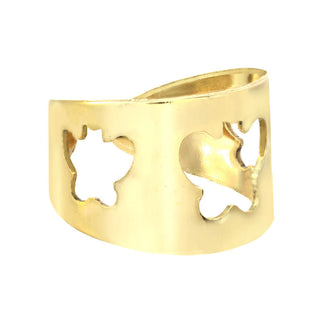 Banda de anillo de oro con encanto