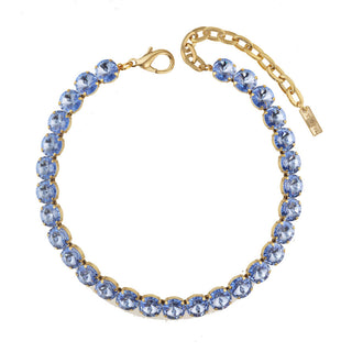 Anais Necklace in Antique Gold Light Sapphire